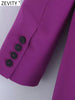 Zevity Women Notched Collar Double Breasted Masculine Blazer Coat Female Chic Business Casual Slim Suits Tops CT844