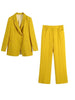 Zevity Women Notched Collar Irregular Design Yellow Blazer Coat Female Chic One Button Casual Slim Suits Tops CT840