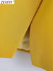 Zevity Women Notched Collar Irregular Design Yellow Blazer Coat Female Chic One Button Casual Slim Suits Tops CT840
