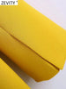Zevity Women Notched Collar Irregular Design Yellow Blazer Coat Female Chic One Button Casual Slim Suits Tops CT840