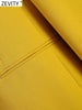 Zevity Women Notched Collar Irregular Design Yellow Blazer Coat Female Chic One Button Casual Slim Suits Tops CT840