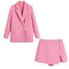 Zevity Women Notched Collar Texture Pink Color Blazer Coat Office Lady Chic Diamond Buttons Casual Suits Tops CT972