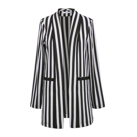 Striped Blazer Women Work Office Slim Suit Blazer Jacket Long Sleeve Business Female Autumn Blazer Coat Plus Size 5XL