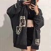 Zip-Up Hoodie Casual Loose Sweatshirt Y2K Printed Long Sleeve Women Tops Autumn Streetwear Vintage Harajuku Sweatshirt With Zip