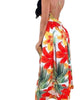 Zoctuo Floral Print  Maxi Dress Backless High Waist Sexy Club Dresses For Women Spaghetti Straps Casual Party Dress