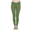 Brand High Quality Fashion Women Leggings Green With Black Stripes Printed Fitness legging Sexy High Waist Woman Pants
