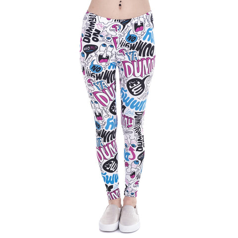 Brand New Fashion Women Leggings Dummy Doodle Printing Leggins Fitness Legging Sexy High Waist Woman Pants