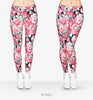 Fashion Flowers Printing Legging Punk Women Legins Stretchy Trousers Casual Women Pants Leggings