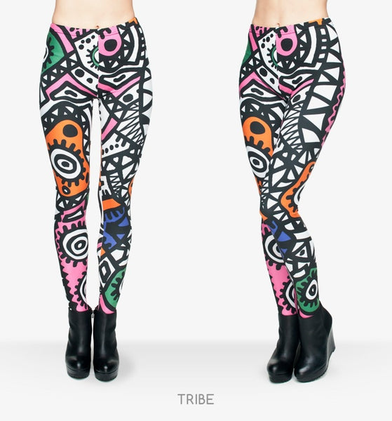 Fashion High Elasticity Legging Tribe Totem 3D Printing Women legins Stretchy Trousers Slim Fit Pants Leggings