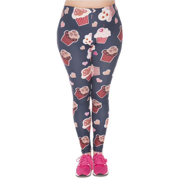 Fashion Large Size Leggings Muffin Printed High Waist Leggins Plus Size Trousers Stretch Pants For Plump Women