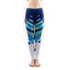 Fashion Women Blue Line Trend Pattern Sexy Leggings Elasticity Workout Pants Fitness Slim Bottoms