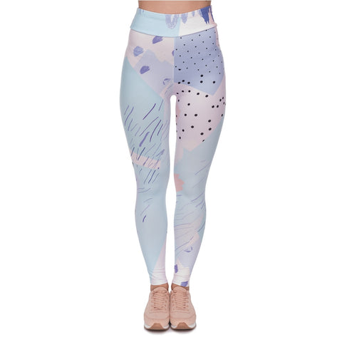 Fashion Women High Waist Legging New Arrival Pastel Abstract Printing Leggings Fitness Slim Woman Pants