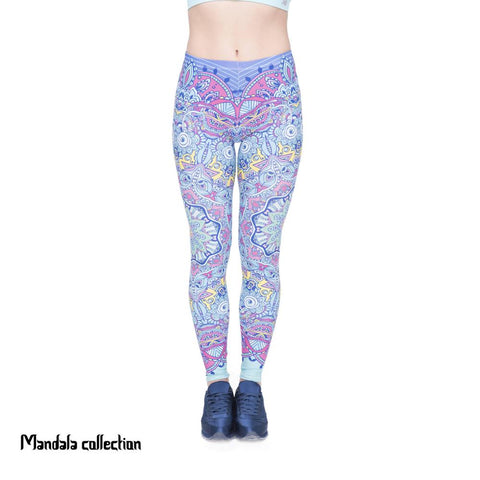 Fashion Women Legging Mandala Fantasy Printing High Waist Bottoms Slim Leggings Fitness Woman Pants