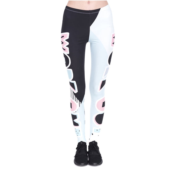 Fashon Fitness Woman Legins Work Out Patches Printing Work Out Legging Women High Waist Slim Leggings