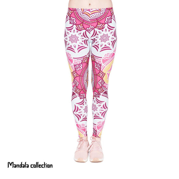 Fitness Legging Mandala Mint Printing Fashion Bottoms Sexy High Waist Leggings Women Pants