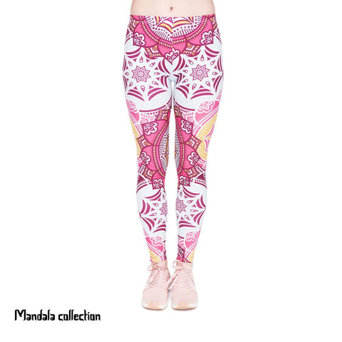 Fitness Legging Mandala Mint Printing Fashion Bottoms Sexy High Waist Leggings Women Pants