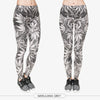 High Quality Leggings Women Gray Leaves Printing Fitness Legging Sexy Silm Fit Legins High Waist Trouser Women Pants