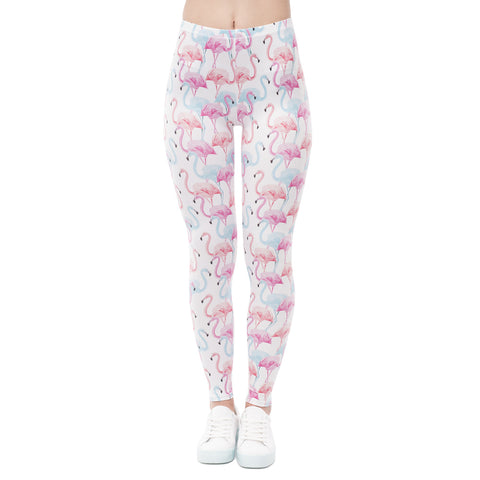 High Quality Women High Waist Legging Flamingo Magico Colors Printing Fashion Leggings Fitness Woman Pants