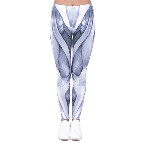 New Arrival Women Legging Gray Lines Printing Leggings Fashion High Waist Woman Slim Pants