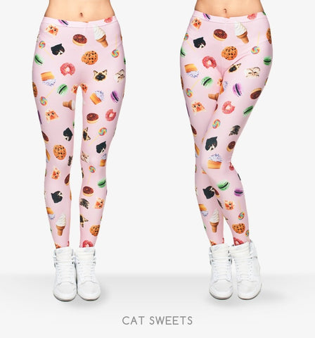 New Fashion Brand Legging Cat Sweets 3D Full Printing Punk Women's legins Stretchy Trousers Casual Pants Leggings