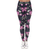New Women Leggings Retro Roses Printing Fitness legging Elegant Sexy Elasticity Leggins High Waist Legins Trouser Pants