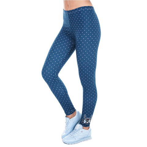 Printed Women Freeride Deer Dots Legging High Waist Legins Elastic Silm Fit Women Pants Leggings