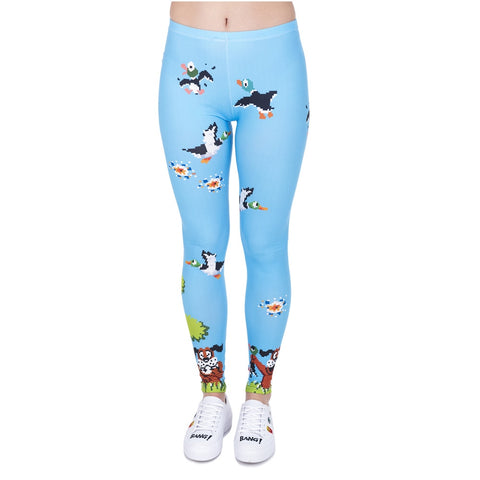 Spring Fashion Women Legins Duck Hunt 3D Printing Slim Legging Woman High Waist Cozy Leggings