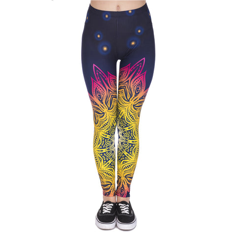 Spring Fashion Women Legins Mandala Lights 3D Printing Sexy Legging High Waist Soft Woman Leggings