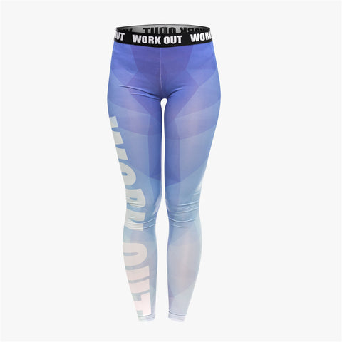 Unique Design Women Legging Triangle Blue Printing Fashion Leggings Sexy Fitness High Waist Woman Pants