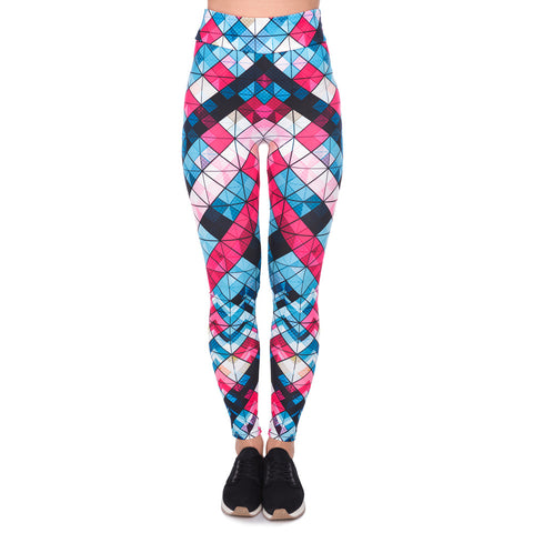 Women High Waist Legging Geometric Printing Fashion Leggings High Quality Woman Pants