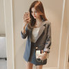 Zoulv 2022 Ladies Casual Suit +Skirt Two Piece Set Selling  Vertical Stripes Long Suit Jacket Half Skirt Suit