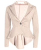 Zoulv Long Sleeve Single Button Jacket Coat Outwear Comfortable Coat Women One Button Slim Casual Business Blazer Suit