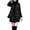 and winter autumn small fragrance two-piece thick suit skirt suit women's plaid jacket casual pants woolen
