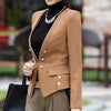autumn  Blazer Women Long Sleeve double breasted Suit Jacket Office Ladies suit