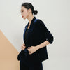 autumn gold velvet women's high-end European and American self-cultivation velvet suit female coat  career small suit jacket