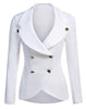 autumn winter office lady work wear blazers double breasted long sleeve solid black white blue grey brown ladies blazer suit