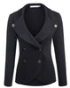 autumn winter office lady work wear blazers double breasted long sleeve solid black white blue grey brown ladies blazer suit
