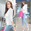 blazer feminino Women Elegant Slim Suit blazer feminino manga longa Lace Crochet Jacket Cardigan Blouse Outwear