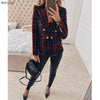 blazer woman Autumn Winter Suit Blazer Casual Double Breasted Pocket Women Long Jackets Elegant Long Sleeve Blazer