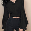 blusen damen autumn 2023 design long sleeve cotton blends blouse OL white black slim waist hollow shirts bluse chemisier