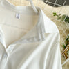 blusen damen autumn 2023 design long sleeve cotton blends blouse OL white black slim waist hollow shirts bluse chemisier