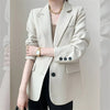 c2023 Off-White Blazer Jacket With Lining Female Spring Autumn Korean Black Suit Jackets Female Vintage design Coat