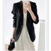c2023 Off-White Blazer Jacket With Lining Female Spring Autumn Korean Black Suit Jackets Female Vintage design Coat