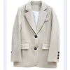 c2023 Off-White Blazer Jacket With Lining Female Spring Autumn Korean Black Suit Jackets Female Vintage design Coat