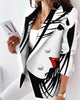 casual Figure Print Long Sleeve Double Breasted Blazer ashion woman blazer 2023 autumn winter spring elegant woman jacket