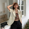 casual OL summer women blazers coat 2023 korean trend womens cool short sleeve Thin blazer Double Breasted