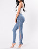 catonATOZ 2134 New Fashion Lace Up Jeans Woman Straight Eyelet Denim Jeans For Women