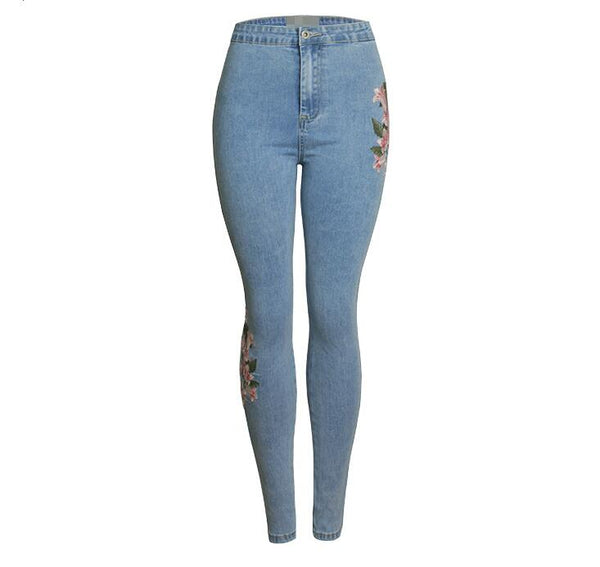 catonATOZ 2157 New Wholesale Woman's Denim Pencil Pants Sexy Embroidery Brand Stretch Jeans Ladies High Waist Jeans Femme