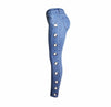catonATOZ 2165 New 2022 Hot Mid High Waist Eyelets Jeans Women`s Stretchy Pencil Skinny Denim Jeans For Woman
