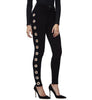 catonATOZ 2167 High Street Side Eyelets Jeans Black Skinny Denim Jeans Women Pants Female Jeans For Woman